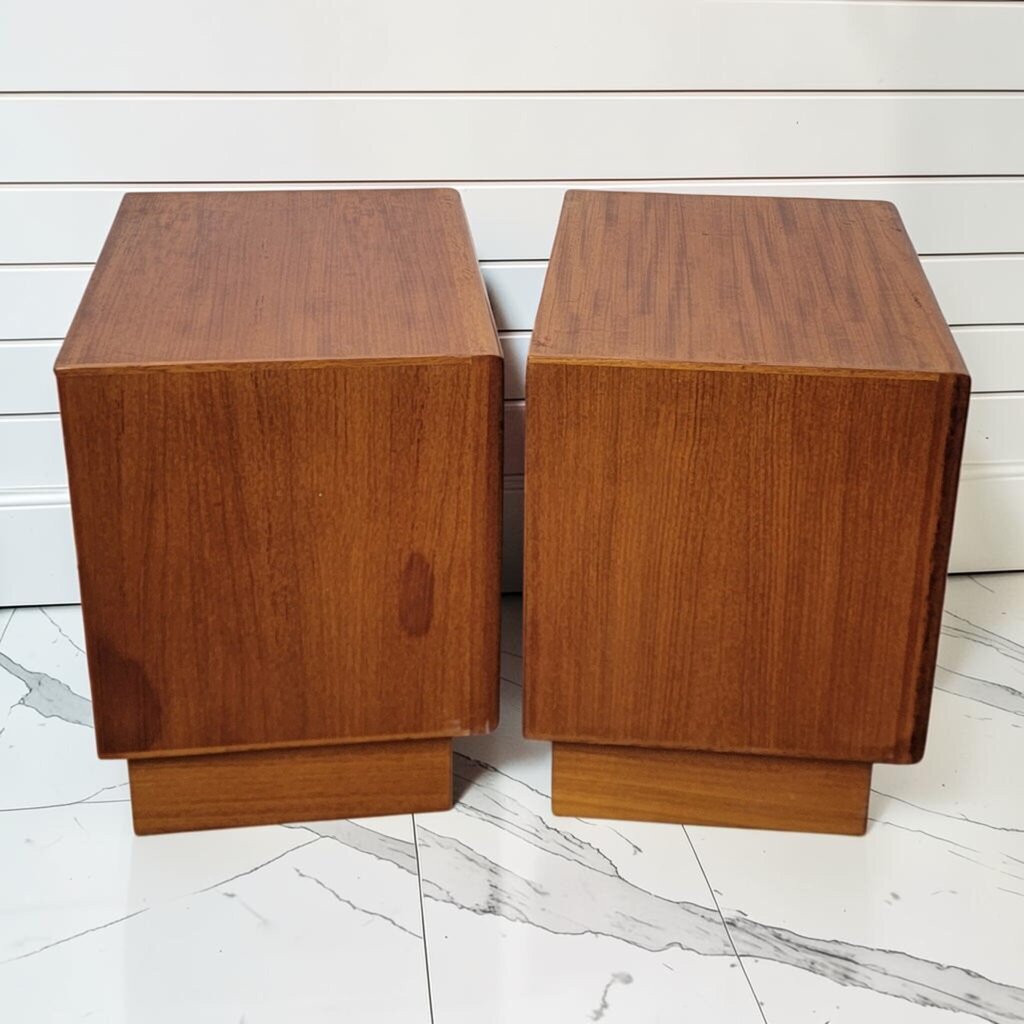 8264-8265 Mid-Century Modern Danish Teak Nightstands