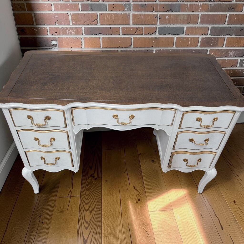 8272 Vintage French Provincial Pedestal #Desk ~ FURNITURE