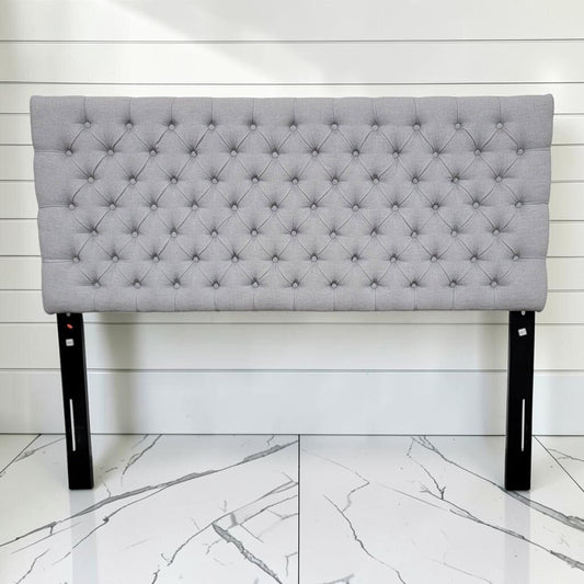8277 Grey Diamond-Tufted Upholstered #Headboard
