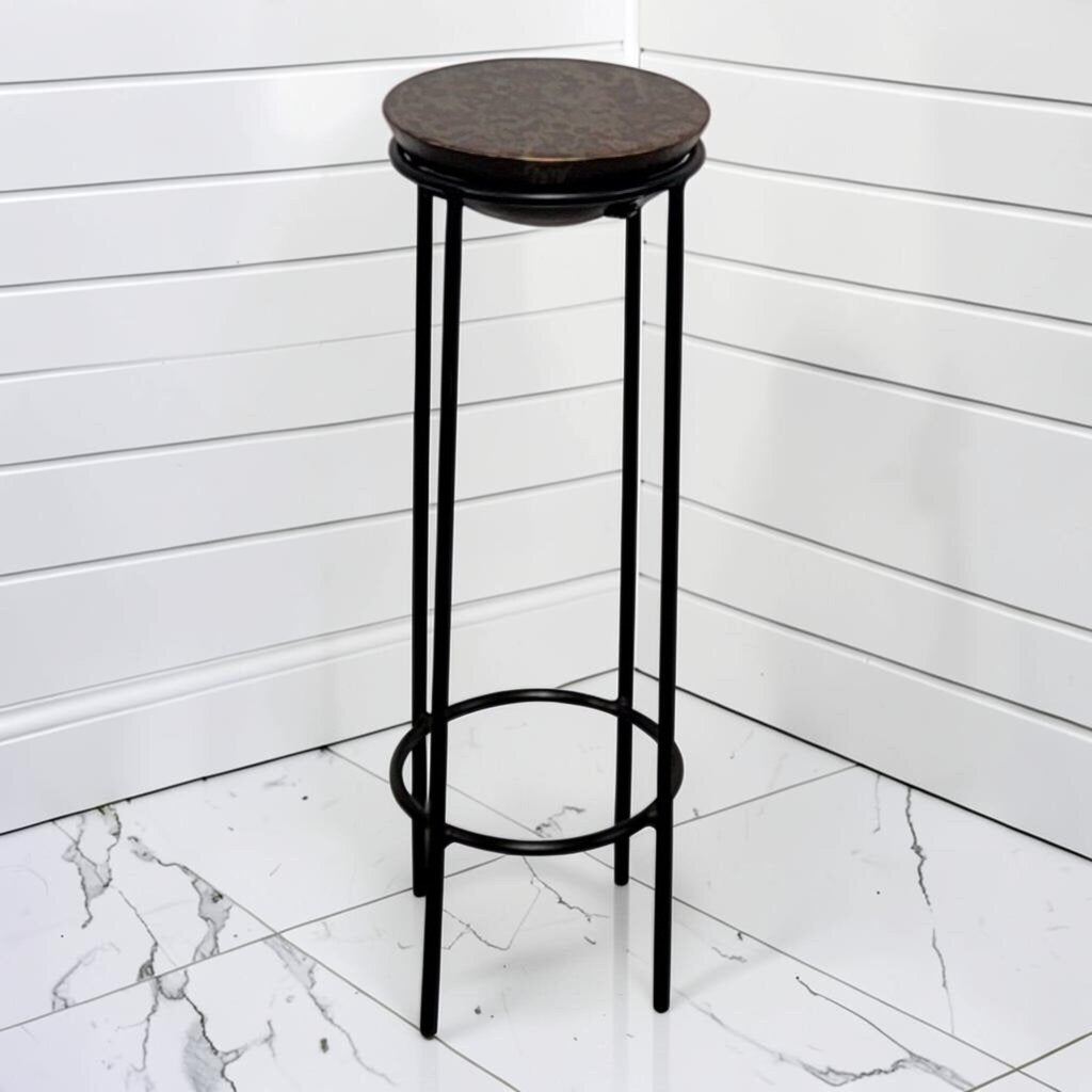 8279 Natural Slate and Wrought Iron Pedestal Stand