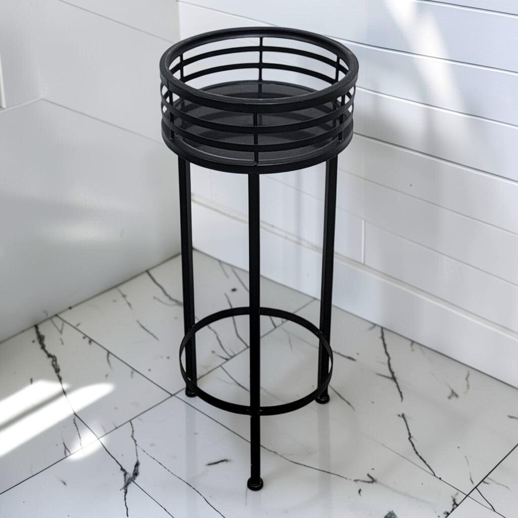 8281 Modern Black Metal Plant Stand