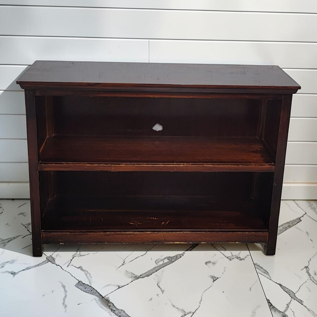 8287 Dark Pine 2 Shelf Bookcase Used ~ FURNITURE