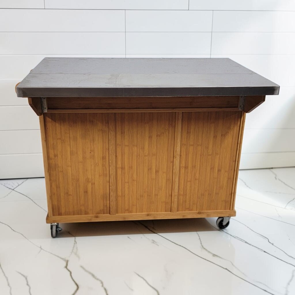 8295 Bamboo and Stainless Steel Kitchen Island