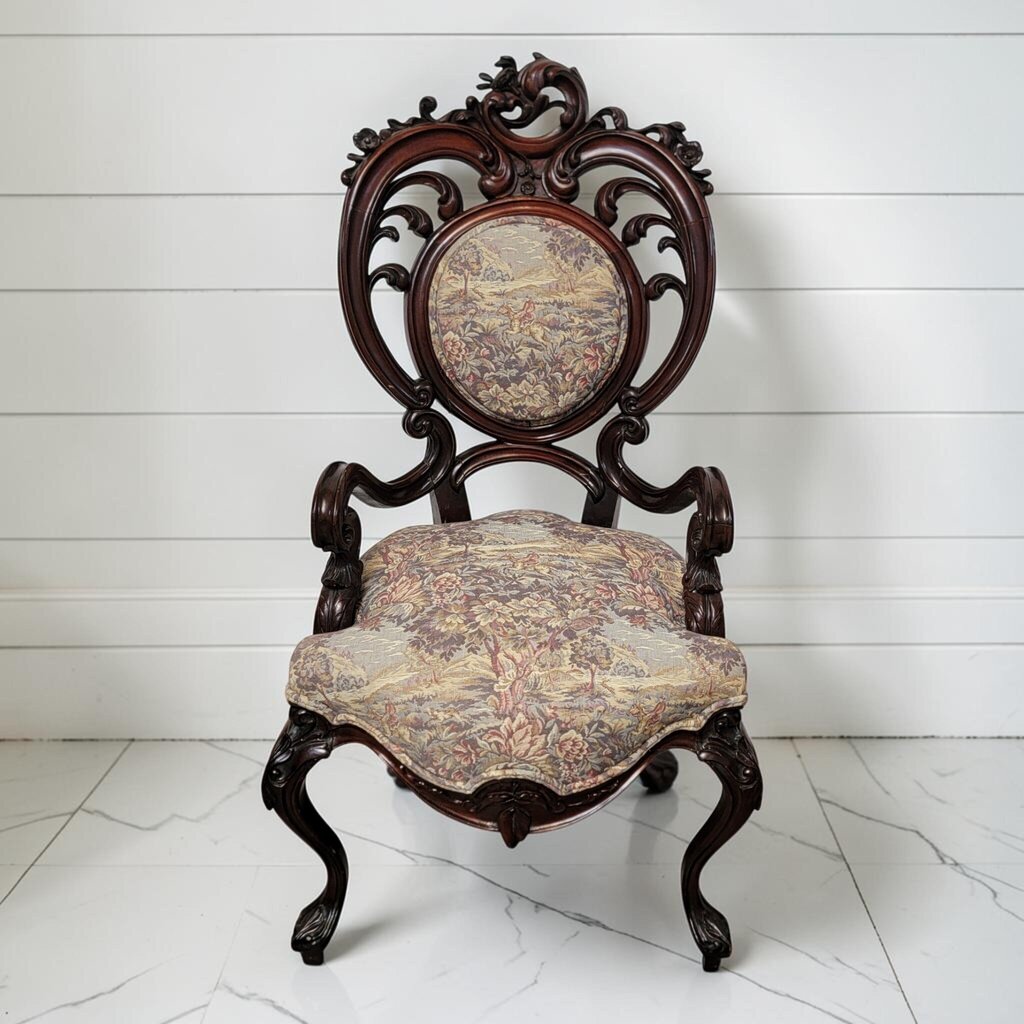 8308 Rococo Revival Carved Medallion Back Parlor #Chair