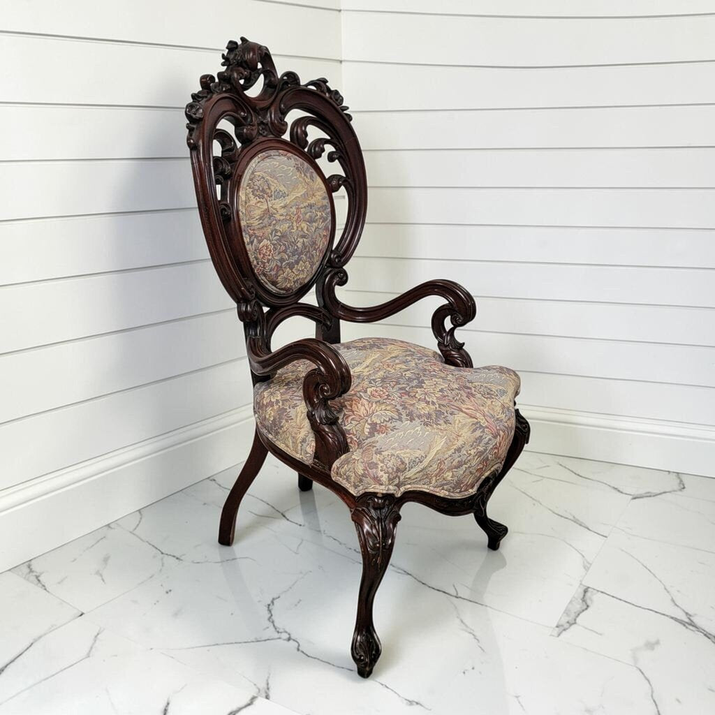 8308 Rococo Revival Carved Medallion Back Parlor #Chair