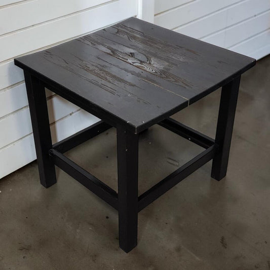 8314 Rustic Ebony-Stained Pine Side Table Used ~ FURNITURE