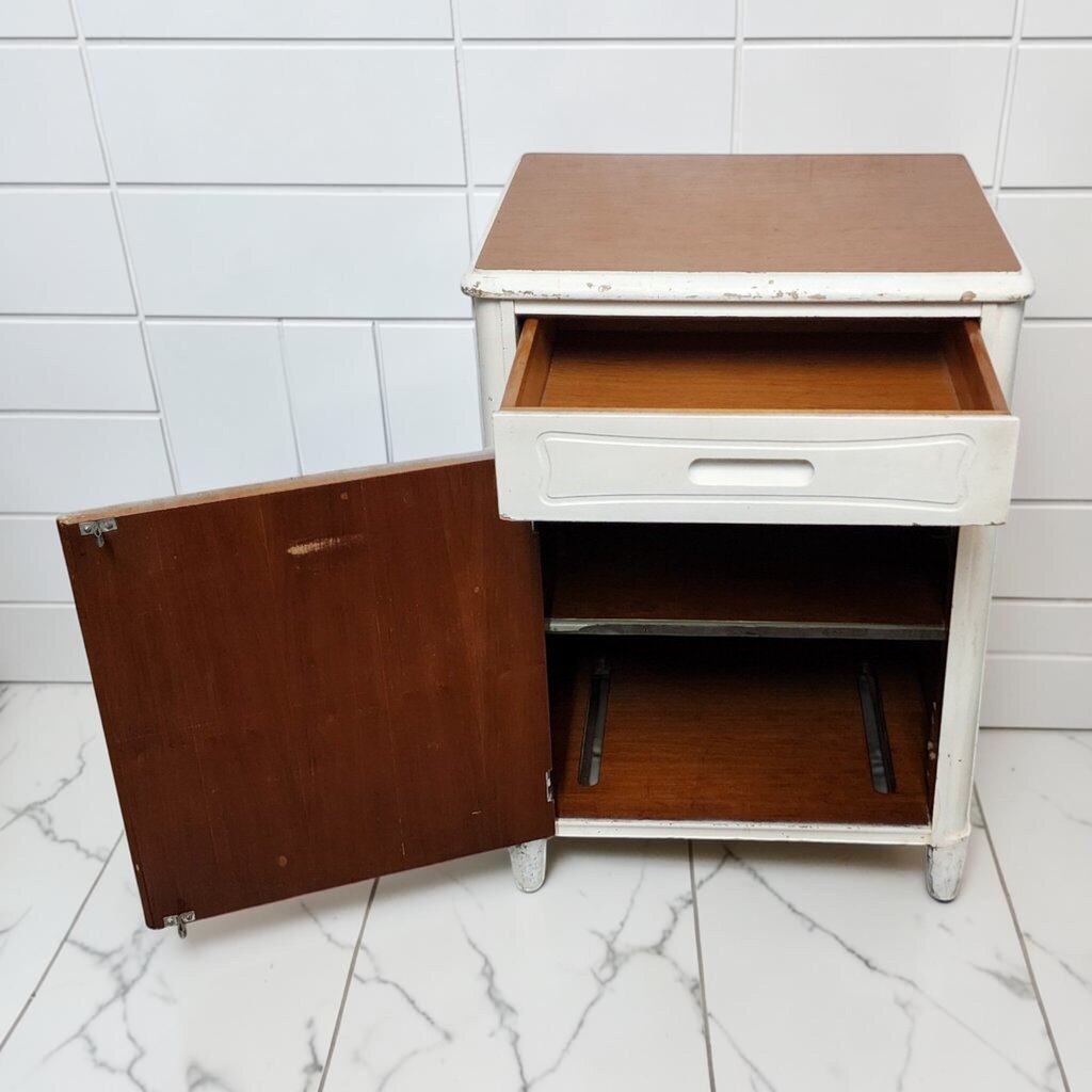 8315 Vintage Distressed Industrial Medical Bedside Cabinet
