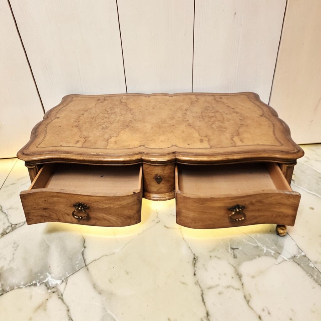 8322 Thomasville French Provincial Style Burl Wood Coffee #Table with Drawers ~ FURNITURE