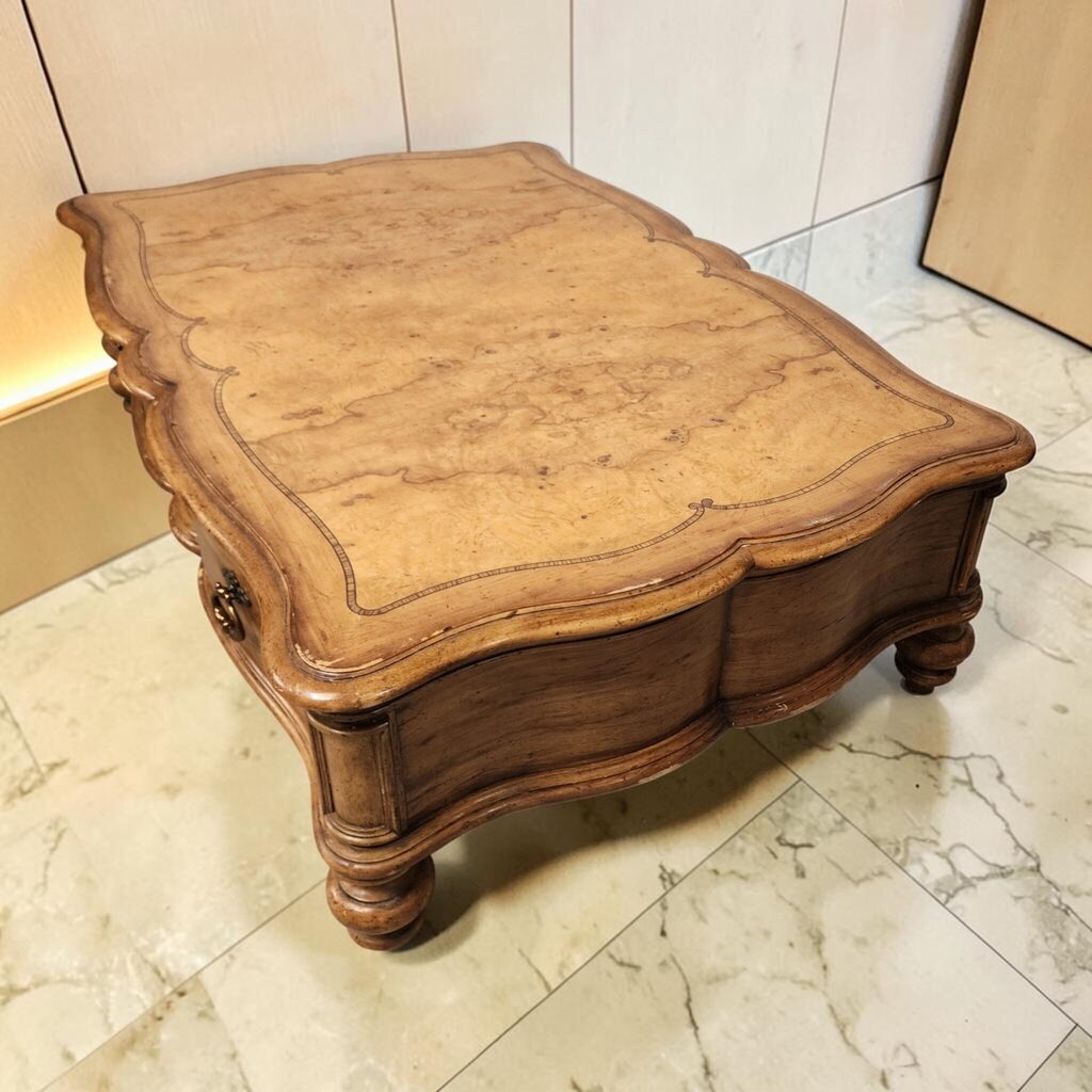 8322 Thomasville French Provincial Style Burl Wood Coffee #Table with Drawers ~ FURNITURE