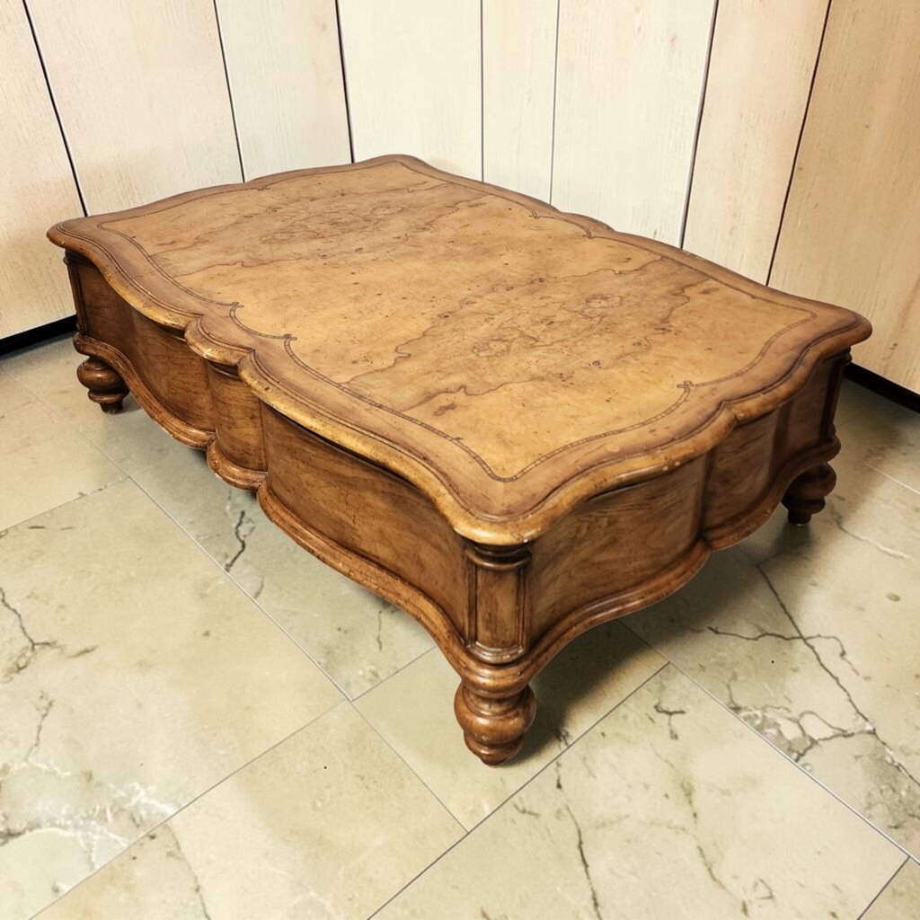 8322 Thomasville French Provincial Style Burl Wood Coffee #Table with Drawers ~ FURNITURE