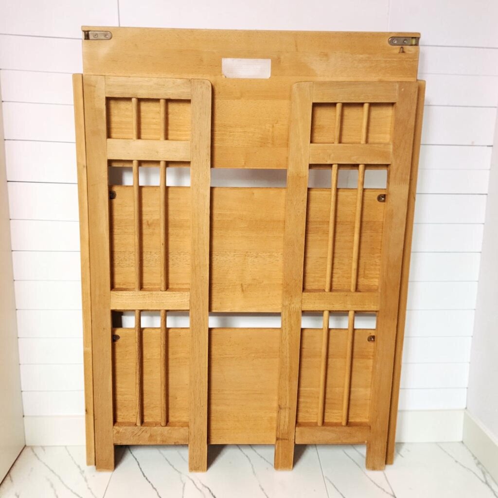 8325 Mission-Style 3-Tier Solid Wood Folding Bookshelf