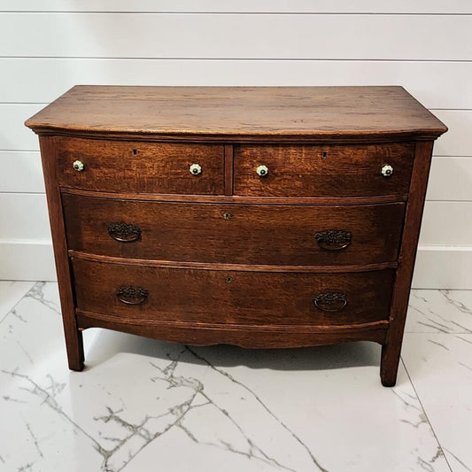 8328 Antique Early American Tiger Oak Chest of Drawers Used ~ FURNITURE