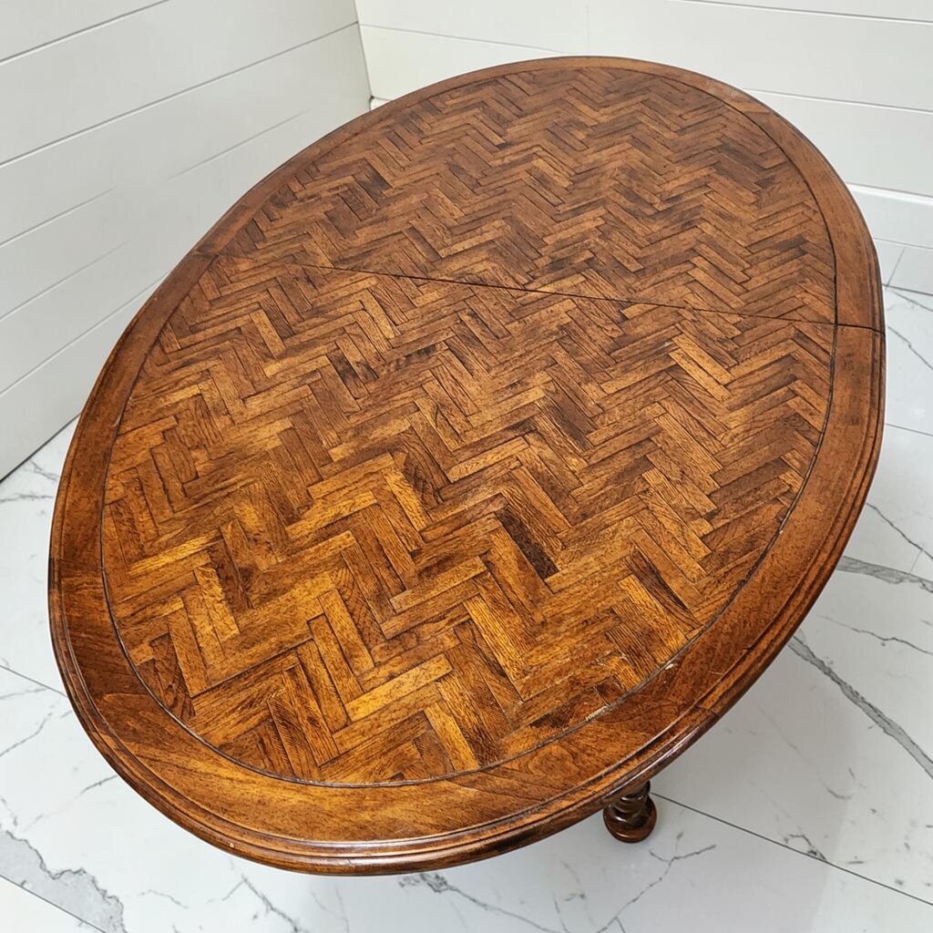 8335 Herringbone Parquetry Oval Dining #Table ~ FURNITURE