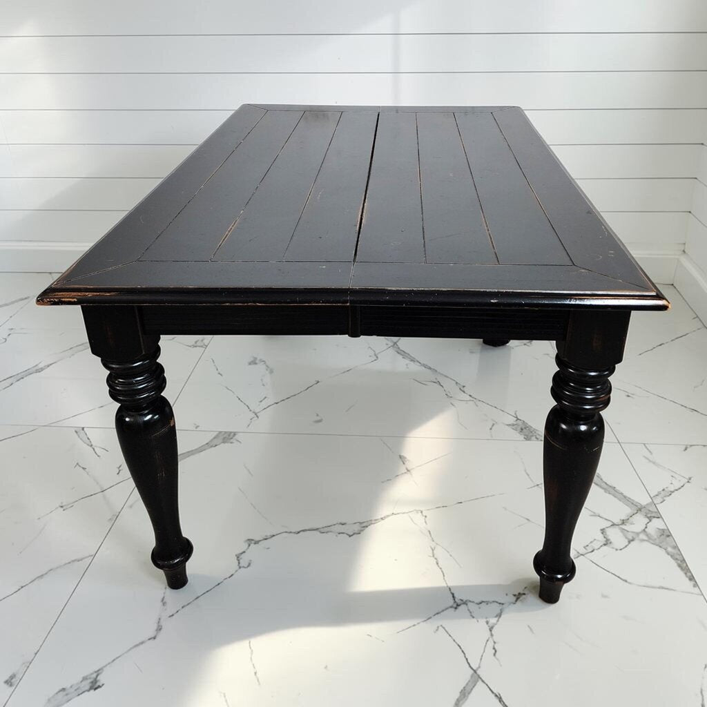 8341 Distressed Black Farmhouse Turned Leg Coffee Table ~ FURNITURE