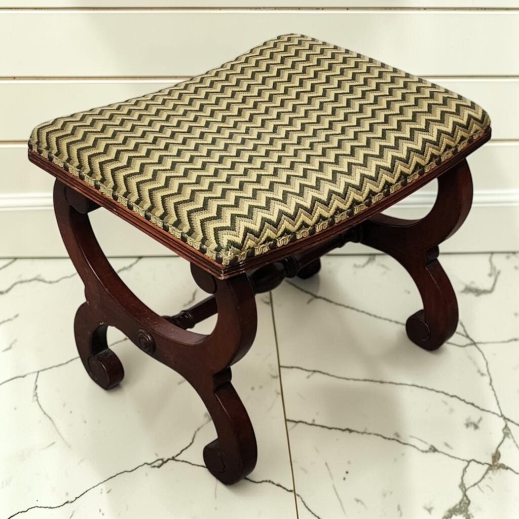 8353 Regency Style Mahogany Curule #Stool