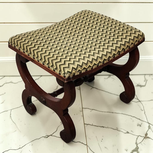 8353 Regency Style Mahogany Curule #Stool