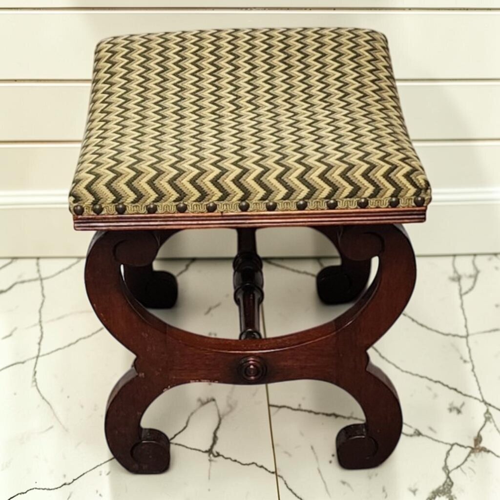 8353 Regency Style Mahogany Curule #Stool