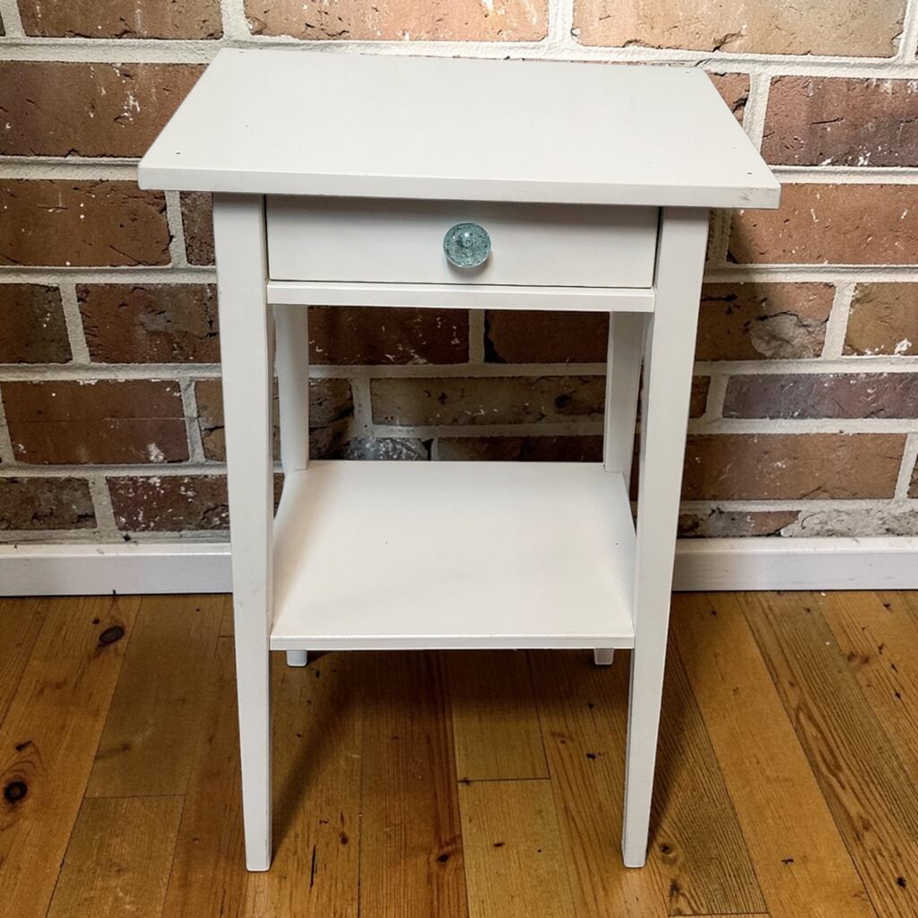 8355 White Shaker 2 Tier Accent Table with Drawer