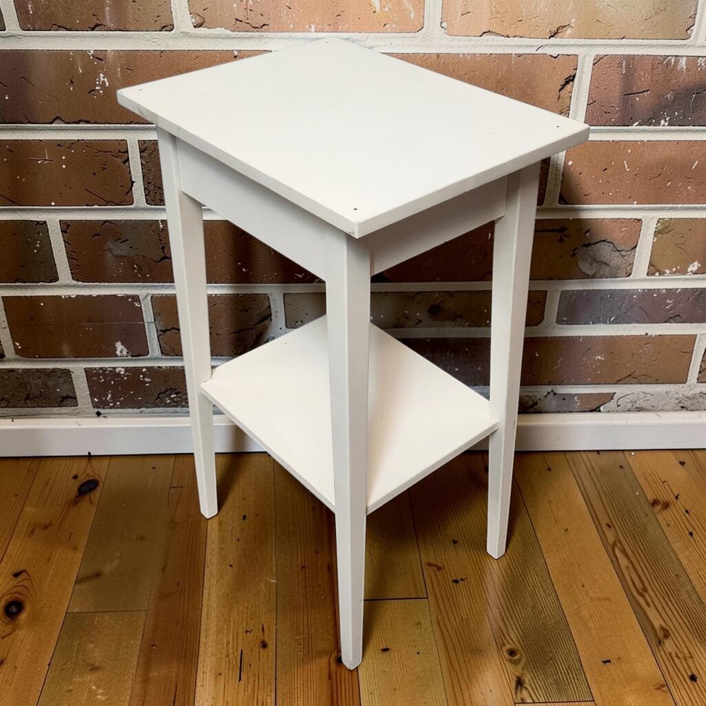 8355 White Shaker 2 Tier Accent Table with Drawer