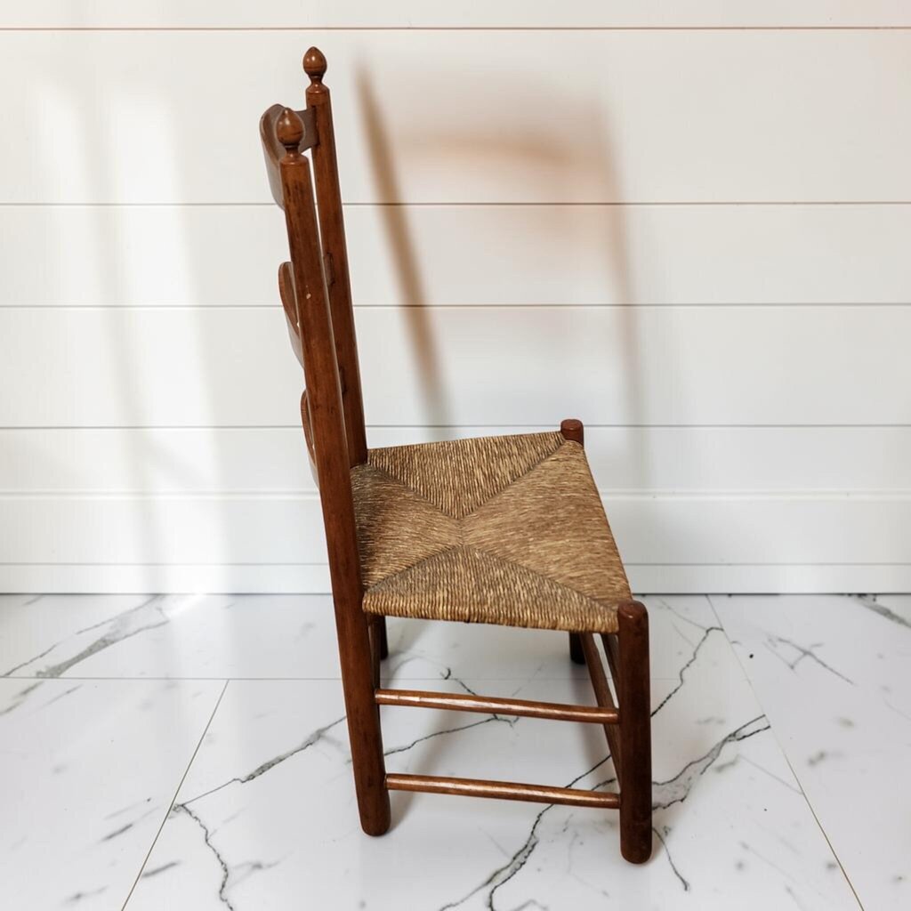 8362 Vintage French Provincial Ladder-Back Side #Chair with Rush Seat ~ FURNITURE