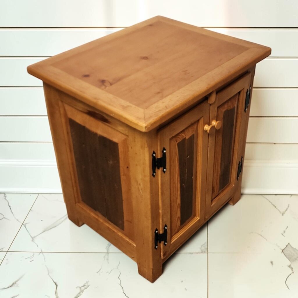 8365 Rustic Pine and Birch Bark Accent Cabinet