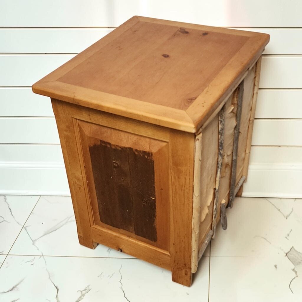 8365 Rustic Pine and Birch Bark Accent Cabinet