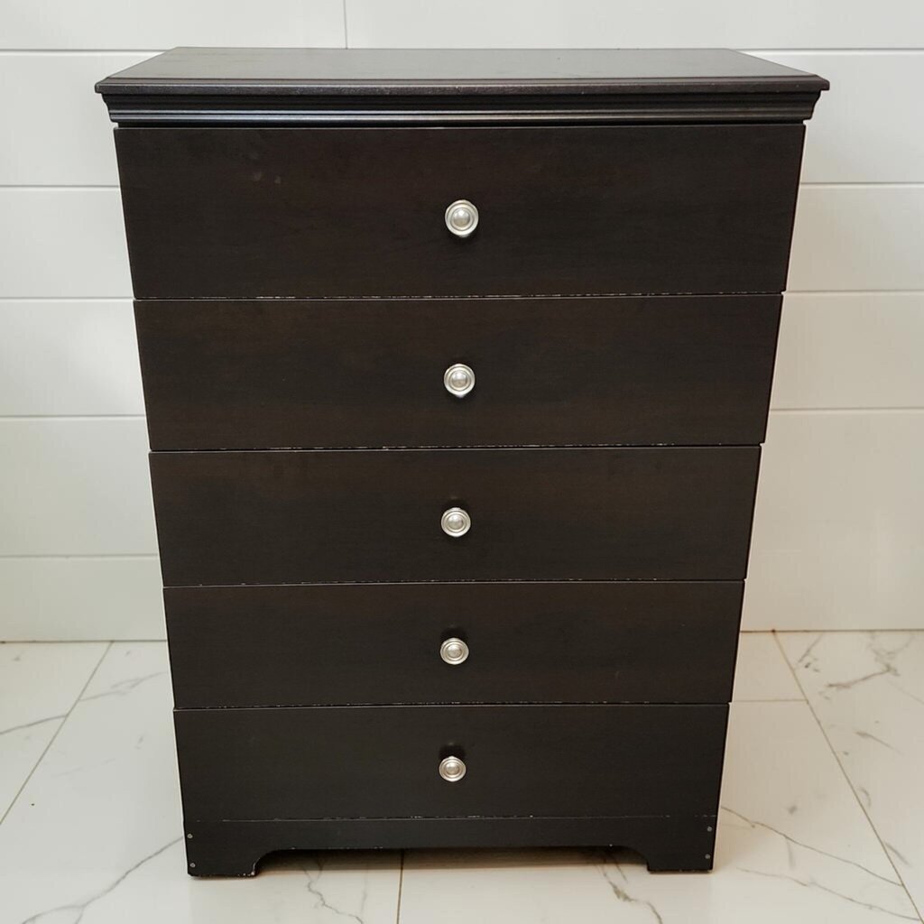 8369 Black 5 Drawer Chest