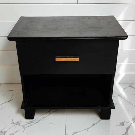 8378 Oversized Black Nightstand with Drawer