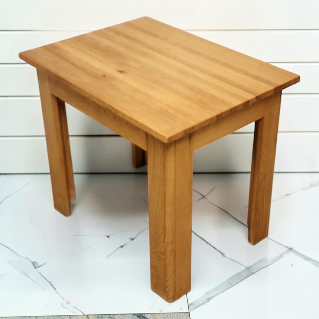8382 Solid Oak Butcher Block Side Table Used ~ FURNITURE