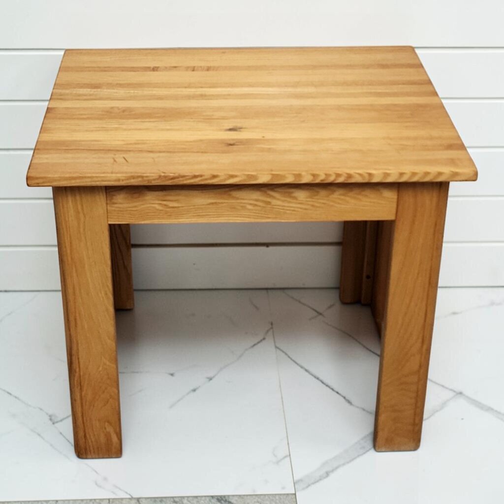 8382 Solid Oak Butcher Block Side Table ~ FURNITURE