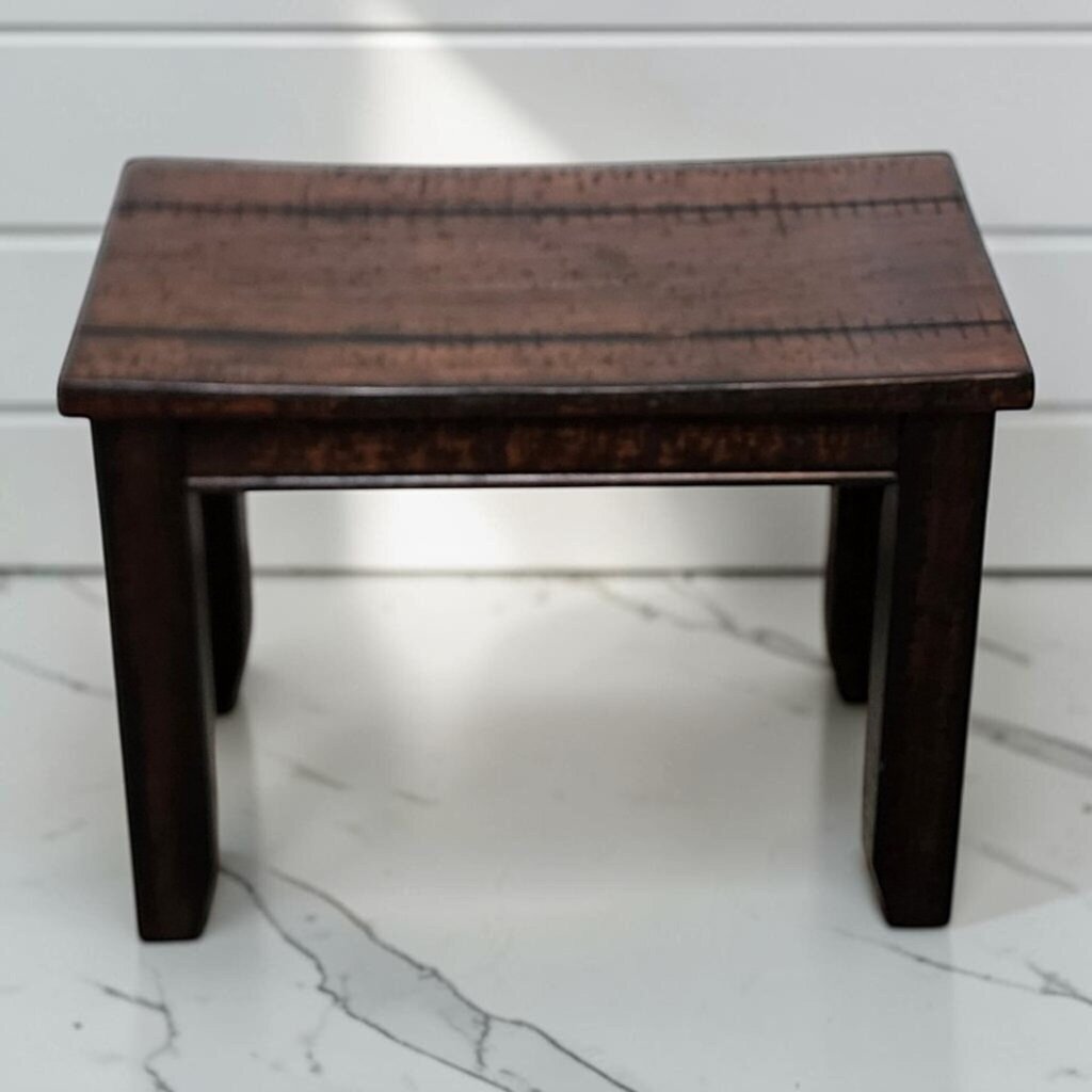 8383 Rustic Dark Walnut Finished Accent Stool