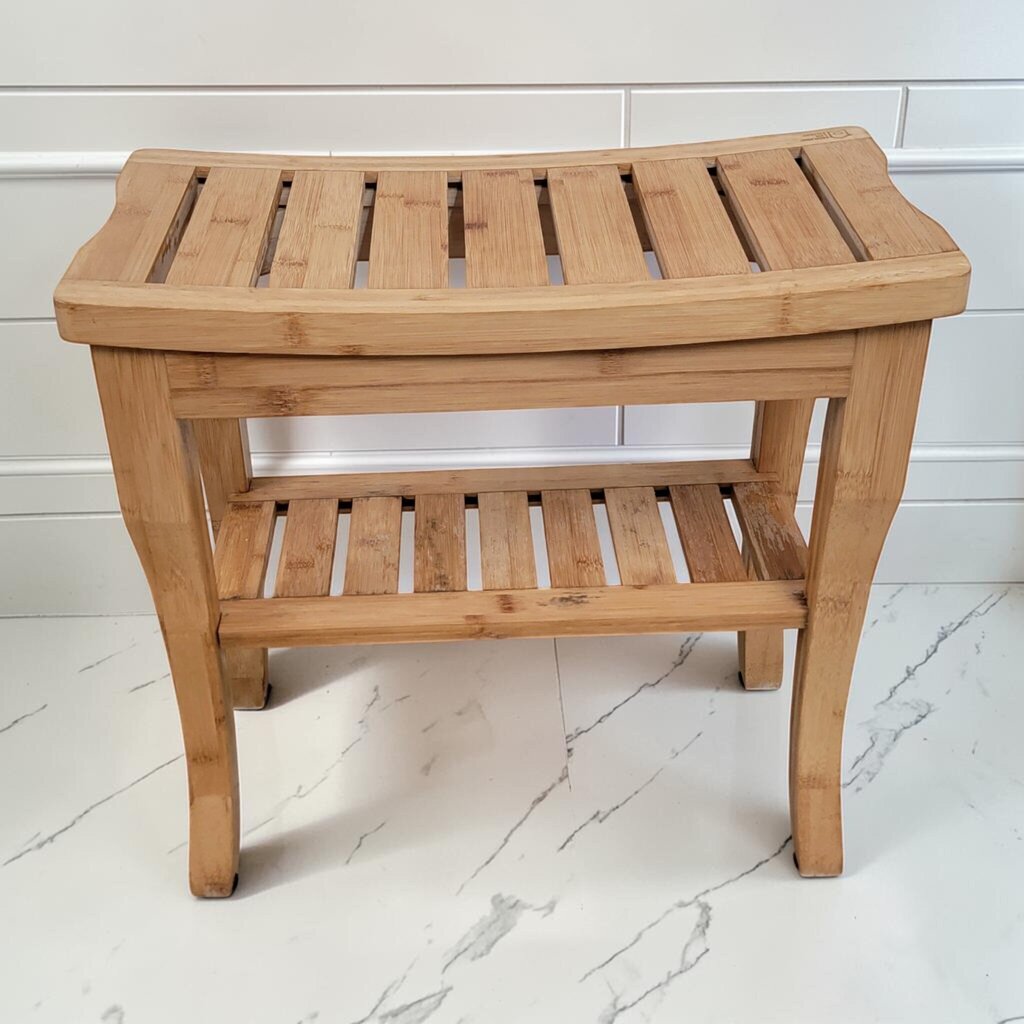 8392 2 Tier Bamboo Shower Bench