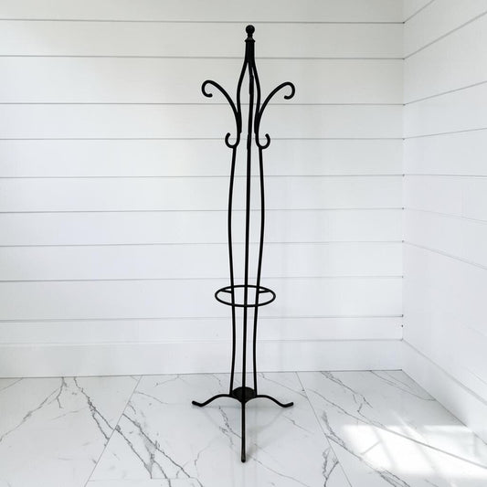 8393 Black Metal Coat and Umbrella Tree