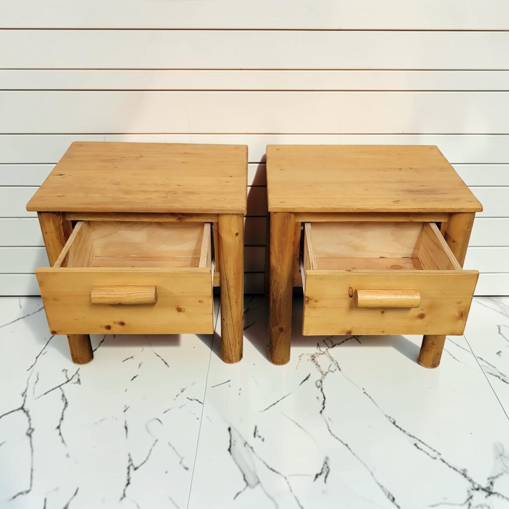 8394-8395 Contemporary Rustic Pine Nightstand ~ FURNITURE