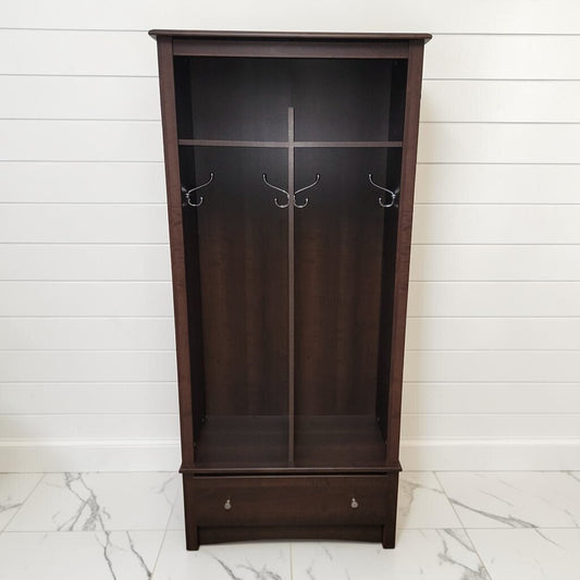 8398 Contemporary Espresso Finished Entryway Hall Tree with Lower Storage Drawer