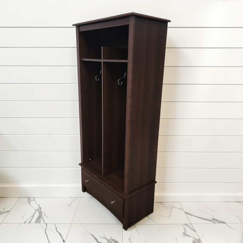 8398 Contemporary Espresso Finished Entryway Hall Tree with Lower Storage Drawer