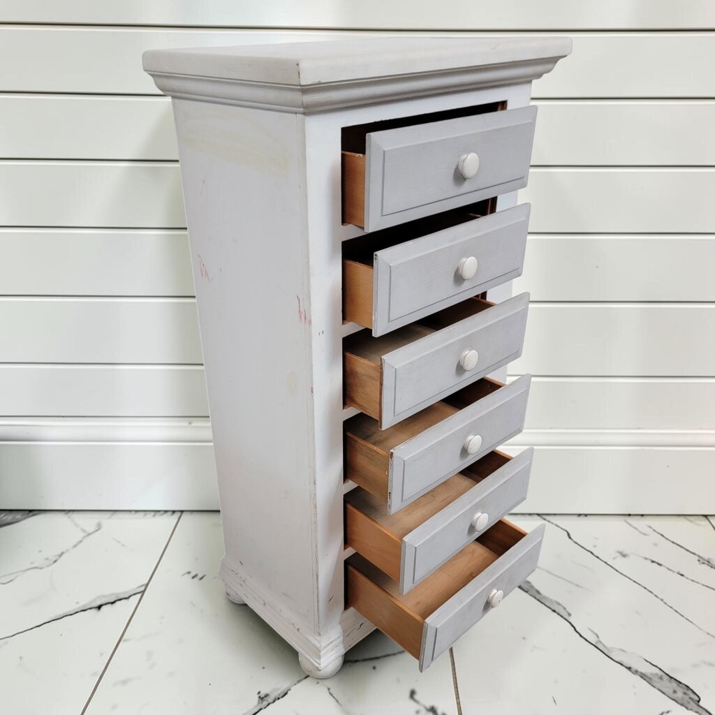 8402 Distressed White Pine 6 Drawer Lingerie #Chest