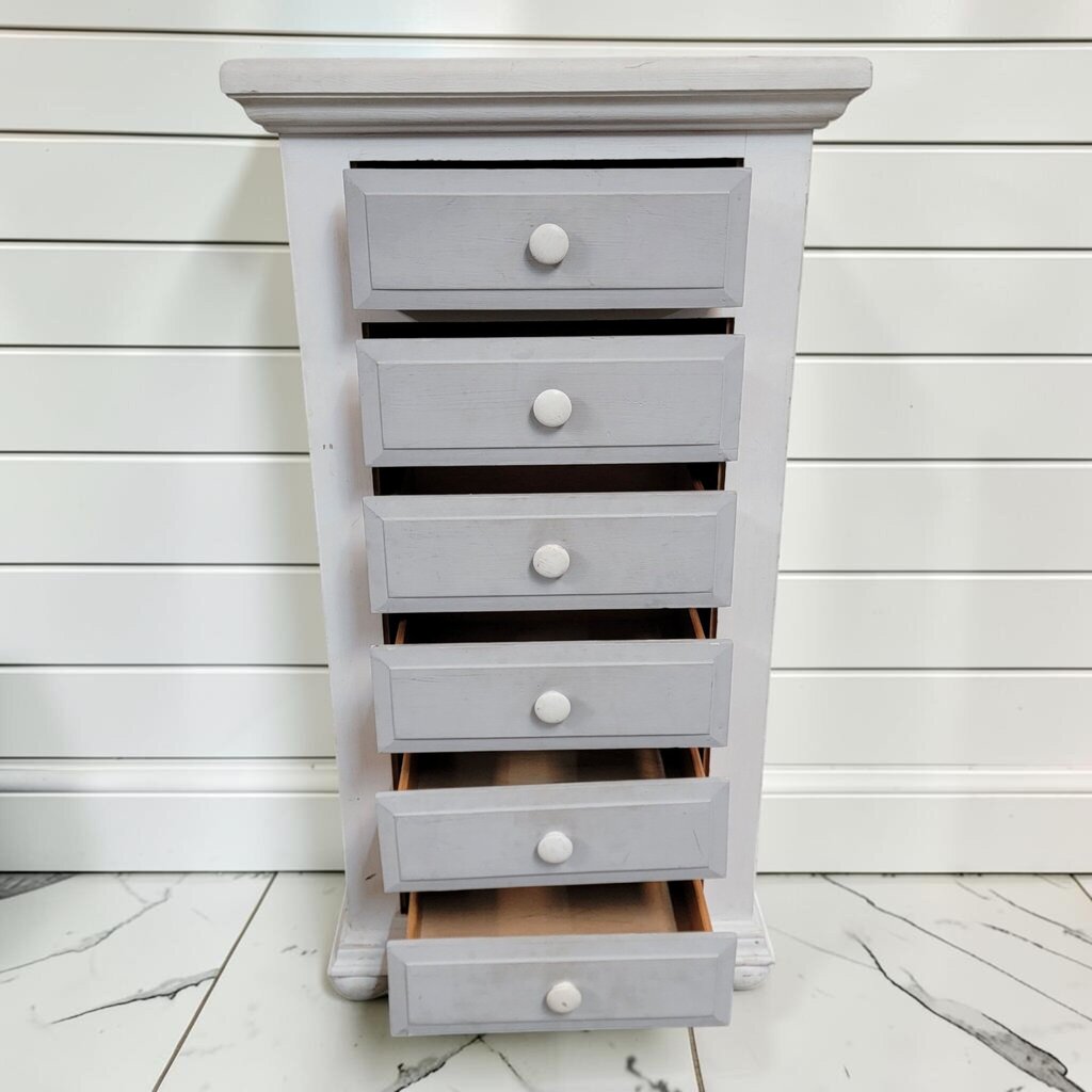 8402 Distressed White Pine 6 Drawer Lingerie #Chest