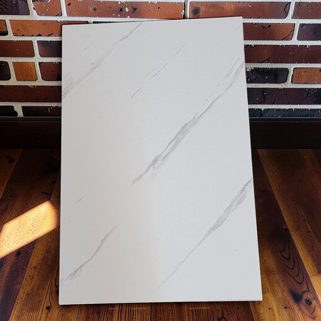8406 White and Gold Faux Marble Top #C-Table