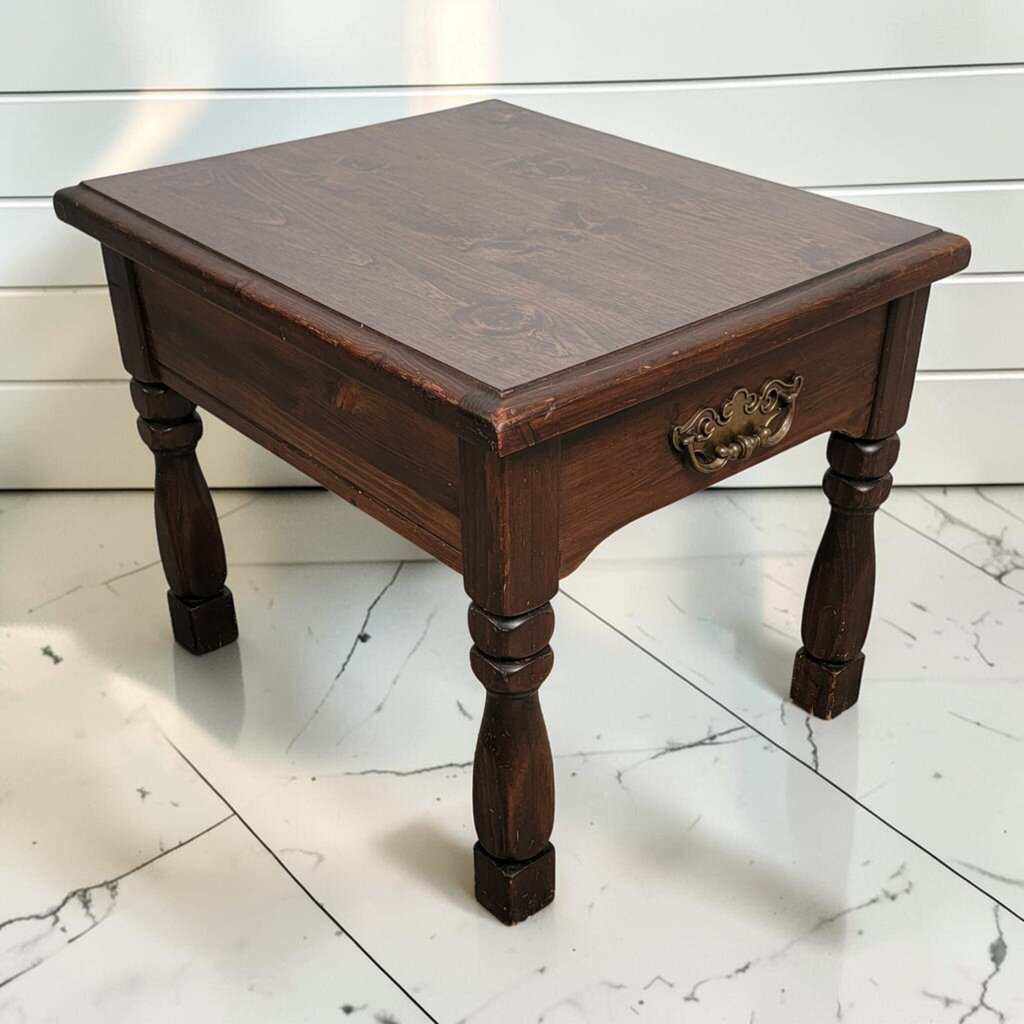 8407 Vintage End Tbale with False Drawer ~ FURNITURE