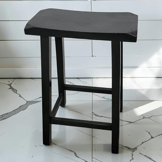 8412 Black Saddle Seat Barstool Used ~ FURNITURE