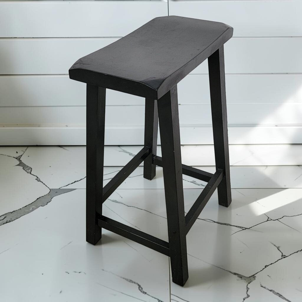 8412 Black Saddle Seat Barstool