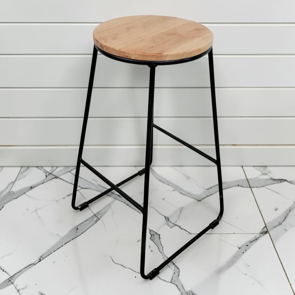 8414 Industrial Sled-Base Wood and Metal #Barstool ~ FURNITURE