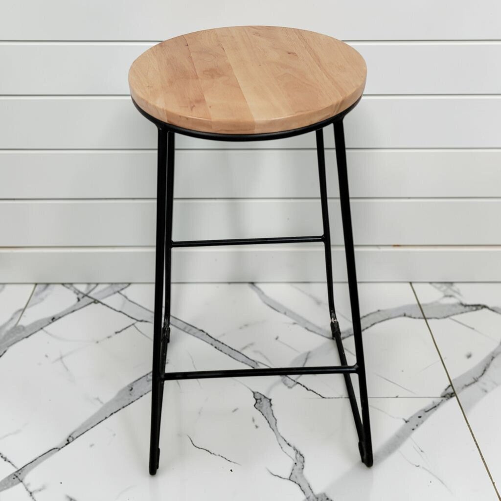8414 Industrial Sled-Base Wood and Metal #Barstool