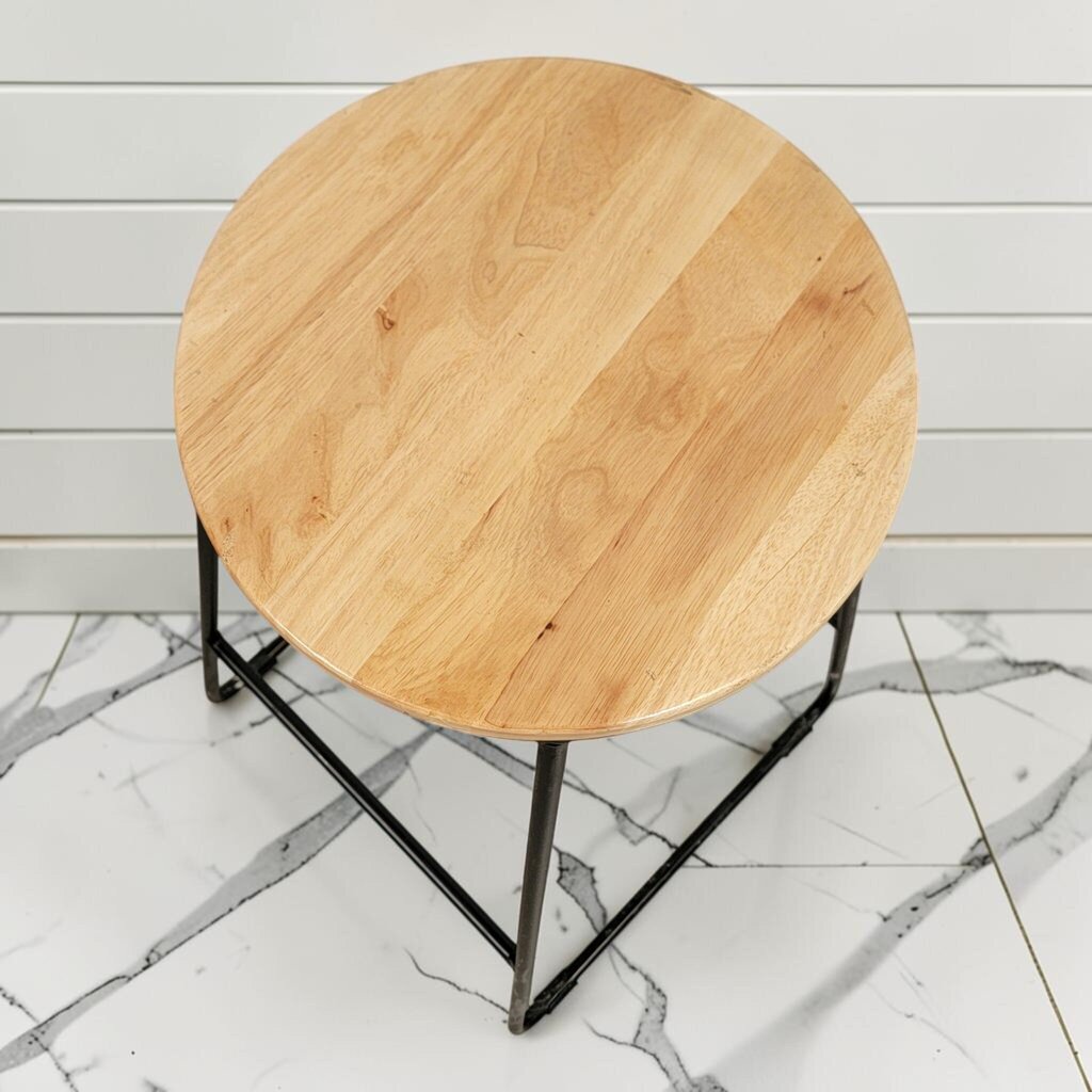 8414 Industrial Sled-Base Wood and Metal #Barstool ~ FURNITURE