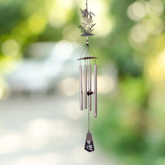 Anodized Heron Wind Chime - 36" New * Garden