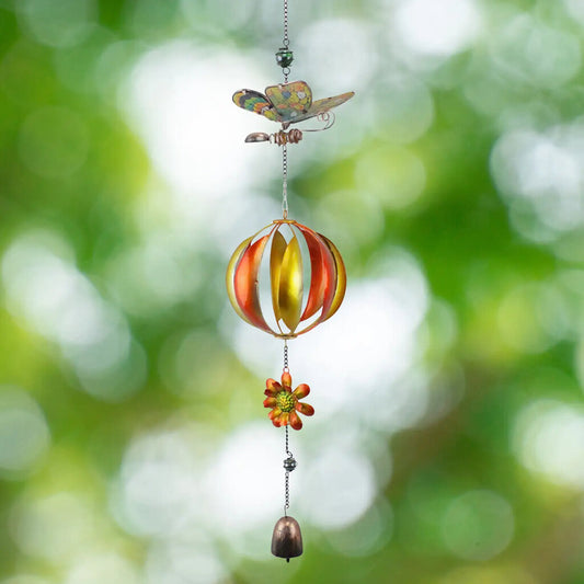 Yellow Butterfly Mobile Spinner New * Garden