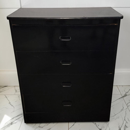 8419 Contemporary Black 4 Drawer #Chest Used ~ FURNITURE