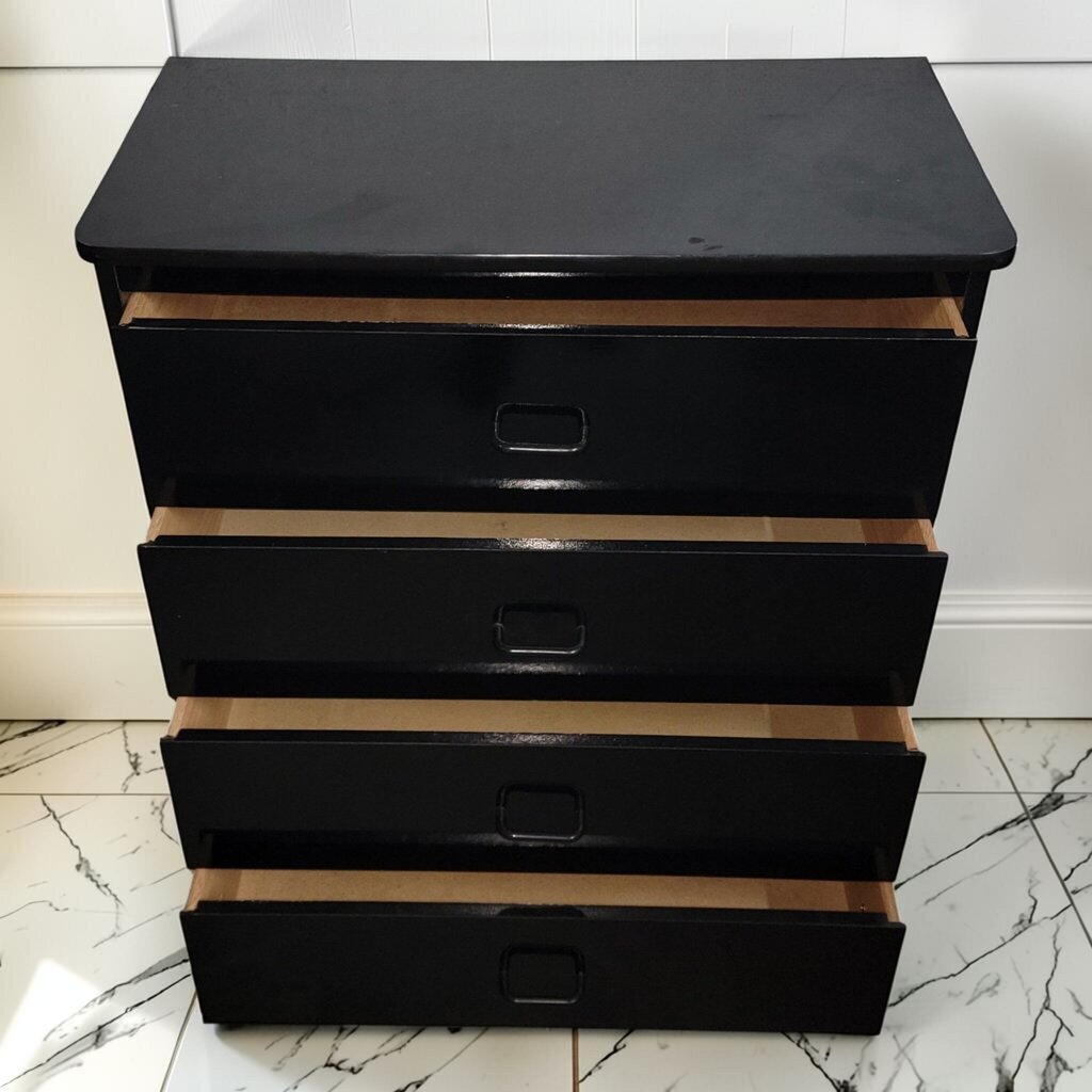 8419 Contemporary Black 4 Drawer #Chest ~ FURNITURE