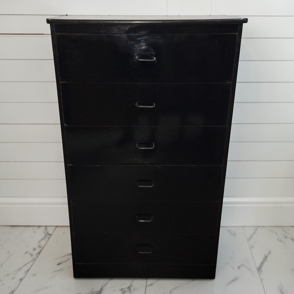 8420 Contemporary Black 6 Drawer #Chest